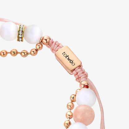 TOTWOO Long Distance Bracelets For Couples Vibration & Light Up Bracelet,Sun & Moon Touch Bracelets with Phantasmal Beads Gift