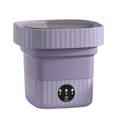 12W Foldable Washing Machine Three Mode 6L Retractable Travel Washer with Spinning Dry for Travel Business Trip