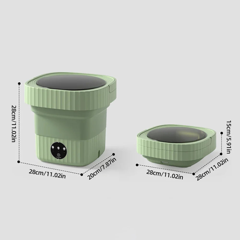 12W Foldable Washing Machine Three Mode 6L Retractable Travel Washer with Spinning Dry for Travel Business Trip