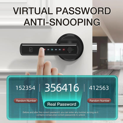 Viladepot Handle Shaped Smart Lock Fingerprint Door Lock App Control Passcode Unlock Electronic Touchscreen Keypad Indoor