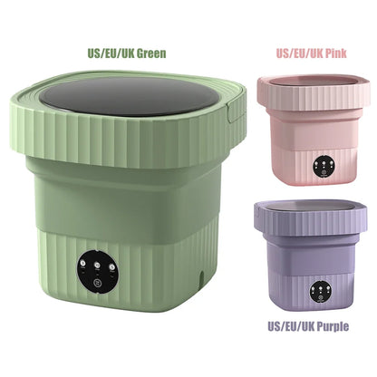 12W Foldable Washing Machine Three Mode 6L Retractable Travel Washer with Spinning Dry for Travel Business Trip