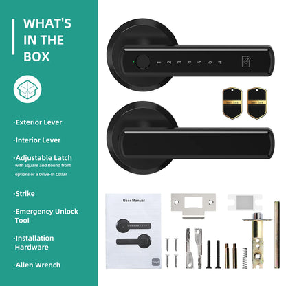 Viladepot Handle Shaped Smart Lock Fingerprint Door Lock App Control Passcode Unlock Electronic Touchscreen Keypad Indoor